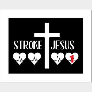 Stroke jesus tshirt Posters and Art